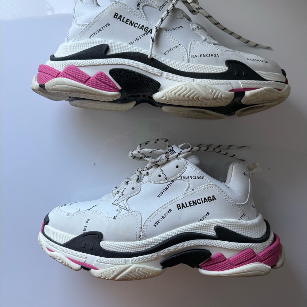 Balenciaga Triple S White and Pink Sneaker